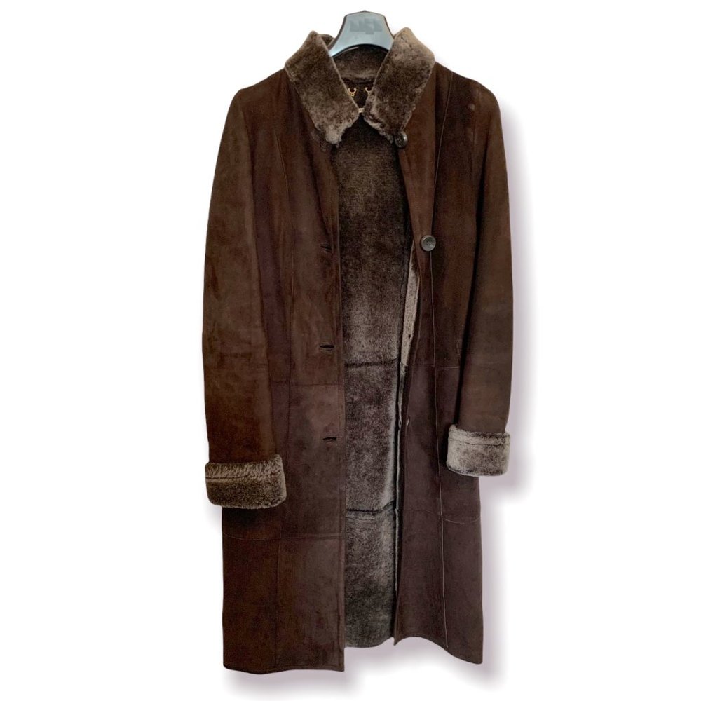 Manzari Shearling Full Length Coat - Picture 2 of 8